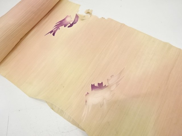 JAPANESE KIMONO / ANTIQUE BOLT FOR HAORI / SILK / ROUGH WAVE